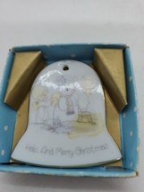 Precious Moments "Halo and Merry Christmas" 1986 208264 Bell Shaped Ornament  - £4.35 GBP