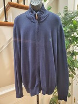 Vintage Polo Ralph Lauren Mens Cardigan 90s Full Zip Sweater Pony Preppy Navy 2X - £71.14 GBP