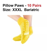 10 Pairs Non Skid Pillow Paws Risk Alert Bariatric Slipper Socks 3XL YELLOW - €33,13 EUR