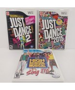 Nintendo Wii 3 Game Lot Just Dance 2, Just Dance 2015, High School Musical - £16.61 GBP