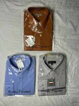 Daniel Ellissa Dress Shirt Lot X3 Mens 16.5 Blue Gray Orange Long Sleeve... - $40.00