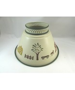 Vtg Hand Painted Metal Tole Ware Lamp Shade AMISH FARM Country Barn 34125 - £46.51 GBP