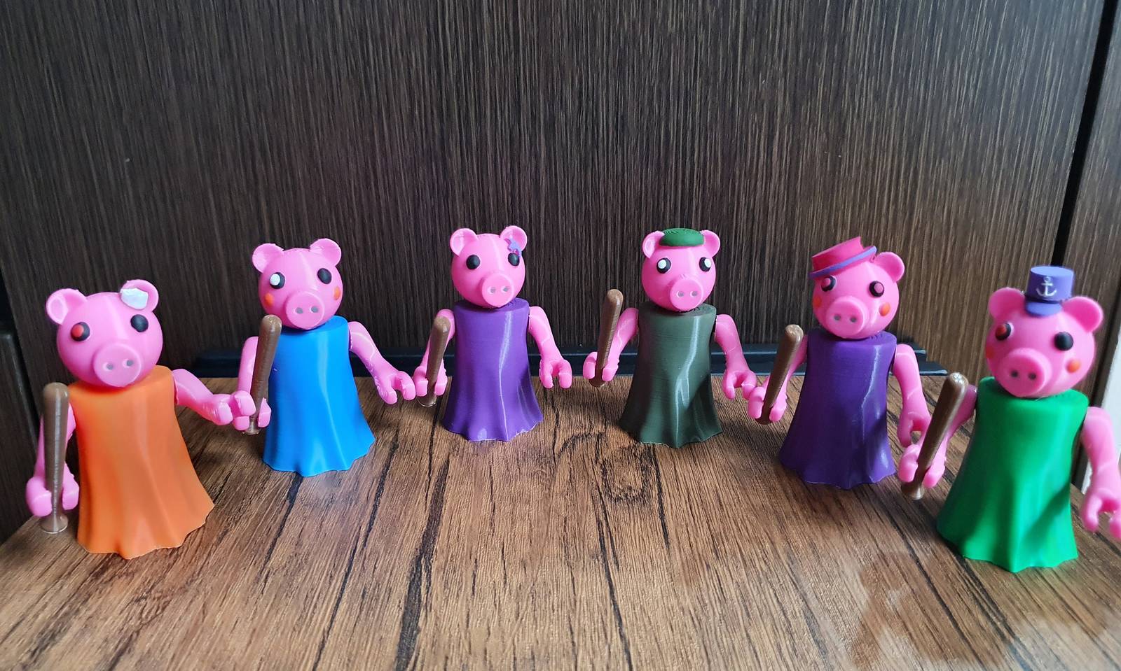 Piggy, Piggy Lil Bro, Grandpa, Grandma, Mother, Father fullbody figures