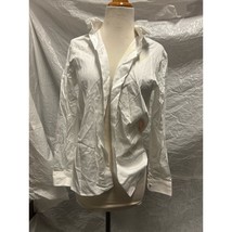 Vintage Charles Cotonay “Clemnce Batiste White” Scalloped Button Down Si... - $38.61