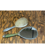 Vintage vanity hand held mirror and hair brush set - $24.70