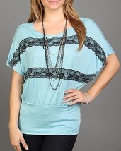 WOMEN&#39;S  TOP WITH LACE DETAIL *NECKLACE INCLUDED*  - $16.99