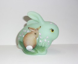 Fenton Glass Jadeite Spring Easter Bunny Rabbit Figurine FAGCA CC Hardman LE 30 - £183.75 GBP