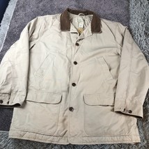 LL Bean Jacket Mens 2XL XXL Canvas Chore Barn Coat Corduroy Collar Thinsulate - £59.31 GBP