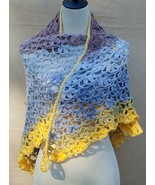 Women Shawl Wrap Sweater Crocheted Hand crafted Unique One of a kind - $936.00 MXN