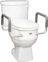 Carex 3.5 Inch Raised Toilet Seat With Arms - For Round Toilets, Support 250 Lbs - £51.15 GBP