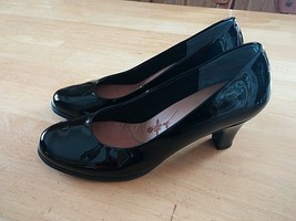Ros Hommerson Ladies Black Patent Leather PUMPS-8M-WORN ONCE-2.75&quot; HEEL-NICE - £8.78 GBP