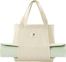 Tote Bag with Yoga Mat Carrier Pocket Carryall Shoulder Bag for Office - £22.10 GBP