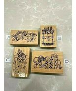 LARGE MOUNTED WOOD RUBBER   CRAFT PARTY STAMPS BUY MORE &amp; SAVE! - $49.96 MXN+