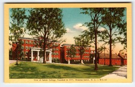 Salem College Winston-Salem North Carolina Linen Postcard Unused NC Vintage - £8.54 GBP