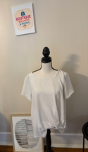 Tua Dots Blouse Top Blue and White NWOT Size XL - $279.17 MXN