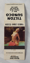 Tilton Sunoco Nh Pin Up Girl Matchbook Cover Vintage Retro New Hampshire Gas Oil - £10.21 GBP