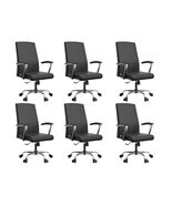 LeisureMod Evander Mid-Century Modern Swivel Office Chair in Faux Leathe... - $27,710.85 MXN