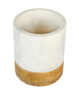 Laurie Gates California Designs 6.5 Inch White Marble and Mango Wood Ute... - $73.53