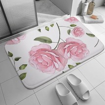 Absorbent Blush Petals Bath Rug Non-Slip Washable Doormat - $43.55