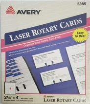 Avery 5385 Laser Rotary Card  2 1/6&quot; x 4&quot; 400 Cards 50 Perforated Sheets - £15.76 GBP