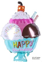 Foil Balloon Ice Cream Sweets Candy Decoration Adults Kids Happy Birthda... - $10.69