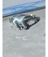 Galloping Horse Ring by Ott band size 8.75 cowgirl pinky sterling silver... - $1,059.04 MXN