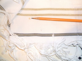 Messianic Christian Jewish tallit tallis prayer shawl used, w small stains - £15.98 GBP