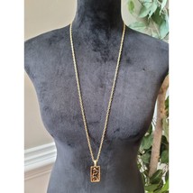 Women&#39;s Gold Chain Necklace With Rectangle Leopard Print Pendant Fashion... - $26.73