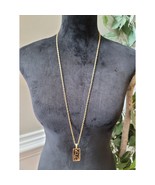 Women's Gold Chain Necklace With Rectangle Leopard Print Pendant Fashion Jewelry - $494.18 MXN