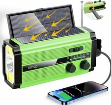 Emergency Radio 2 Oversized Solar/Hand Crank/5000Mah, Phone Power Bank - $39.95