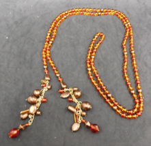 DS STARR Vintage Sautoir Czech Glass Beads Necklace w/Tassels Art Deco Flapper - $159.95