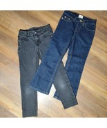 2 Pairs Of Girls Jeans - 8S Faded Glory &amp; 5 Children&#39;s Palace Bootcut St... - £9.55 GBP