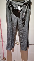 NEXT BNWT Size 16 Grey Mix Strip Drawstring Dress Pants Express Shipping - £32.01 GBP