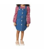 BCBG Girls Kids&#39; ~ 2-Pc. Jumper Set ~ SIZE 2T ~ DENIM/MAROON ~ Adjustabl... - $28.05