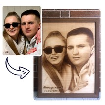 16&quot; Laser Engraved Wood Photo Engraving Portrait Personalized Gift Wooden New - £115.16 GBP