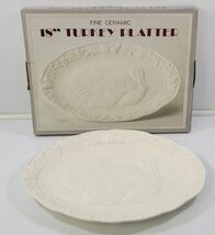 R) Vintage Fine Ceramic 18" Thanksgiving Holiday Turkey Serving Platter ... - $12.86