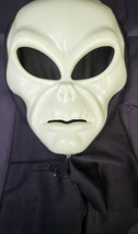 Area 51 Alien 8 Mask Glow In The Dark Halloween Costume Black Hood - $16.45