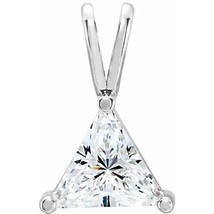 Triangle Diamond Pendant 14k White Gold (1 Ct F SI2 Clarity) GIA  - £3,132.82 GBP