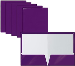 Better Office Products 2 Pocket Glossy Laminated Purple Paper Folders, L... - $39.99