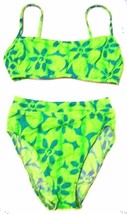 Sunsets Citrus Splash Lime Bandeau High Waist Bikini Swimsuit Size Small... - £52.86 GBP