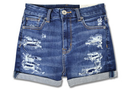 American Eagle 6553738 Curvy Fit Destroyed Cuffed Jean Shortie Shorts, Med Blue - £15.92 GBP