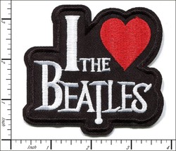 I Love The Beatles~Heart~Iron Sew~Embroidered Applique Patch~3 5/8&quot; X 3 ... - £3.29 GBP
