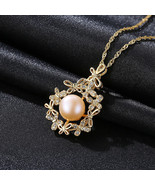 Sterling Silver Silver Freshwater Pearl Necklace Plated 18K Gold Fashion... - £26.86 GBP