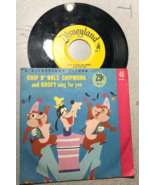 CHIP N&#39; DALE CHIPMUNK &amp; GOOFY (1961) 45 RPM Disneyland record in sleeve ... - $14.84