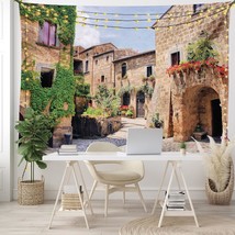 Tuscany Tapestry, Italian Streets In Countryside Traditional Brick Houses Old Tu - £35.40 GBP