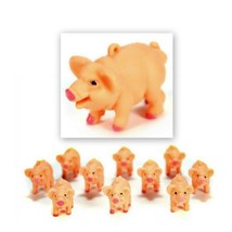 Lot Of 10 Soft Plastic Pigs Small Tiny Toy Craft Gift New Little Farm Animal Pig - £6.25 GBP