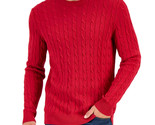 Club Room Men&#39;s Cable-Knit Cotton Sweater in Ablaze Red-Large - $19.97