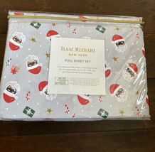 Isaac Mizrahi African American Santa Face Holiday  Full Sheet New Candy Cane - £31.93 GBP