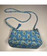 VERA BRADLEY LONG STRAP BERMUDA BLUE PRINT RETIRED BLUE/GREEN AMY PURSE EUC - $13.60 CAD