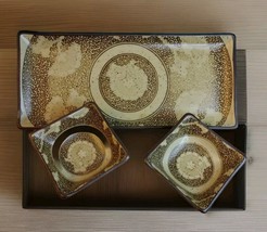 Souno Collection 2 Square Dipping Dishes And  1 Plate Made In Japan - $18.38